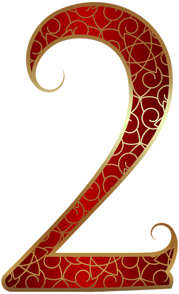 This png image - Gold Red Number Two PNG Clip Art Image, is available for free download