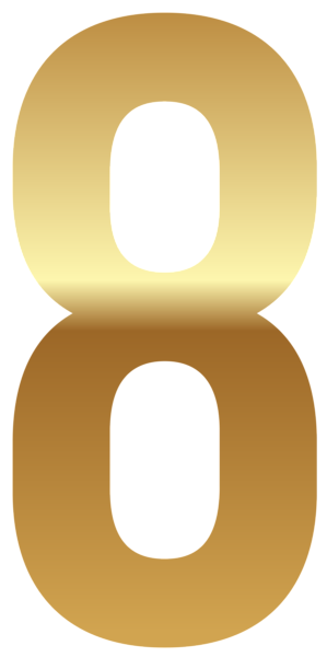 This png image - Golden Number Eight PNG Clipart Image, is available for free download