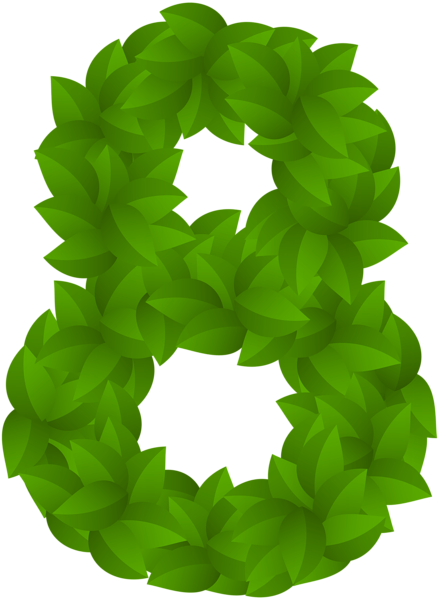 This png image - Leaf Number Eight Green PNG Clip Art Image, is available for free download