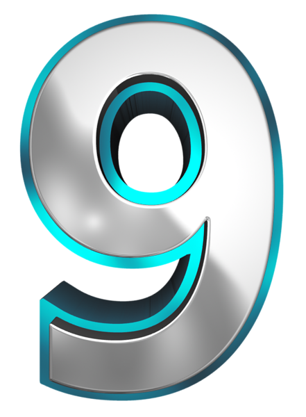 This png image - Metallic and Blue Number Nine PNG Clipart Image, is available for free download