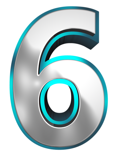 This png image - Metallic and Blue Number Six PNG Clipart Image, is available for free download