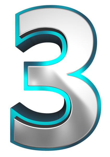 This png image - Metallic and Blue Number Three PNG Clipart Image, is available for free download