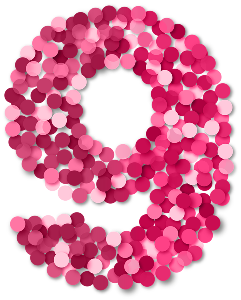 This png image - Nine 9 Number Pink PNG Clip Art, is available for free download