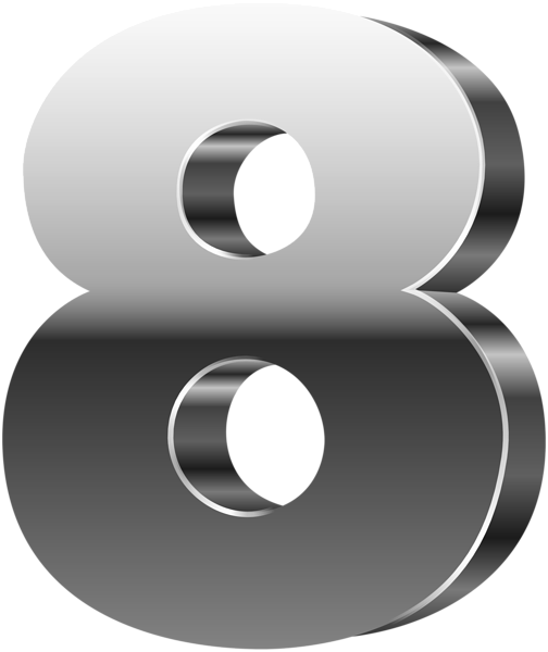 This png image - Number Eight 3D Silver PNG Clip Art Image, is available for free download