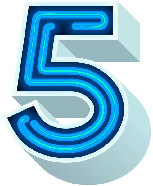This png image - Number Five Neon Blue PNG Clip Art Image, is available for free download
