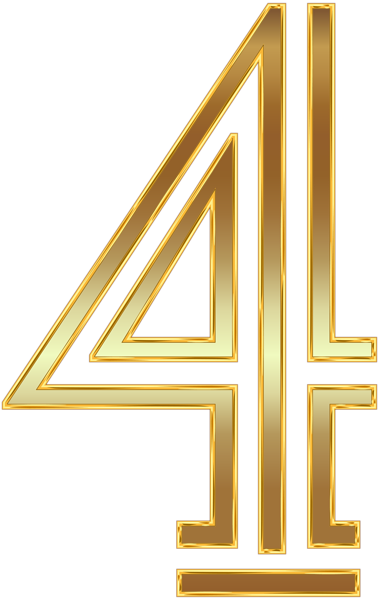 This png image - Number Four Gold PNG Clip Art Image, is available for free download