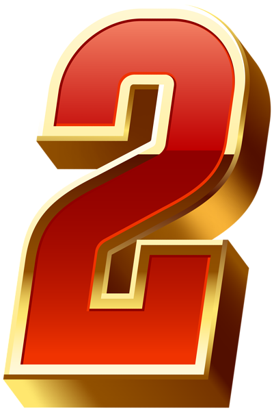 This png image - Number Two Gold Red Transparent Image, is available for free download