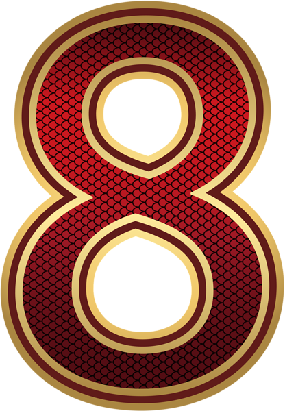 This png image - Red and Gold Number Eight PNG Image, is available for free download