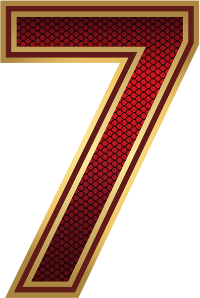 This png image - Red and Gold Number Seven PNG Image, is available for free download