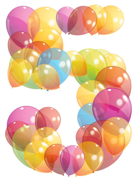 This png image - Transparent Five Number of Balloons PNG Clipart Image, is available for free download