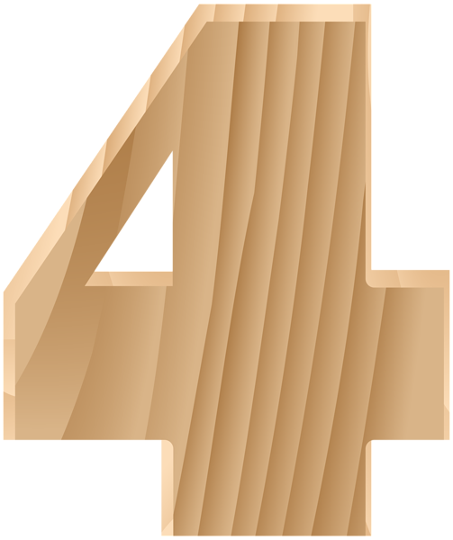 This png image - Wooden Number Four Transparent PNG Clip Art Image, is available for free download