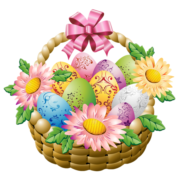 free clipart easter basket with eggs - photo #13