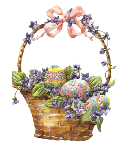 This png image - Easter Basket with Eggs Clipart, is available for free download