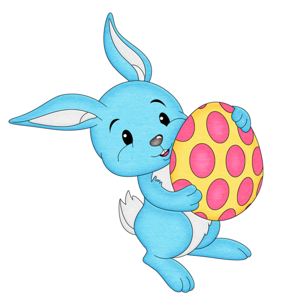 This png image - Easter Blue Bunny with Egg Transparent PNG Clipart, is available for free download