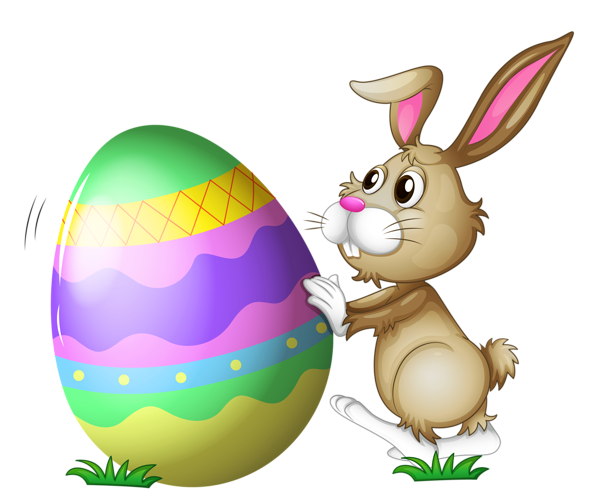 This png image - Easter Bunny with Egg Transparent PNG Clipart, is available for free download