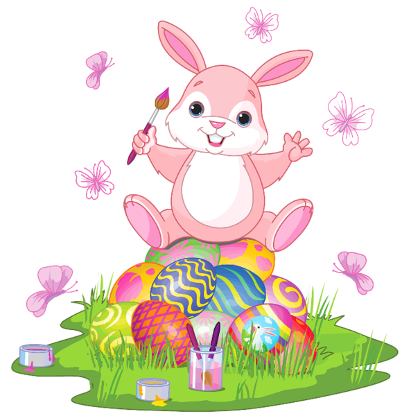 This png image - Easter Bunny with Eggs and Grass PNG Clipart Picture, is available for free download