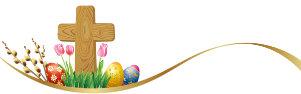 This png image - Easter Deco with Eggs and Cross PNG Clipart Picture, is available for free download