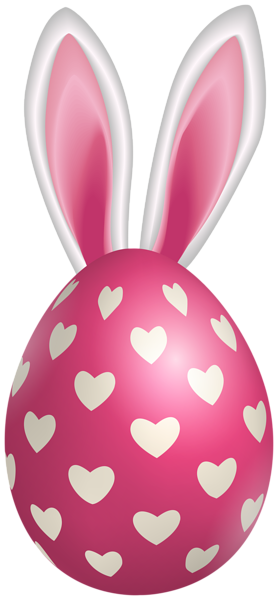 This png image - Easter Egg with Hearts and Ears PNG Clipart, is available for free download