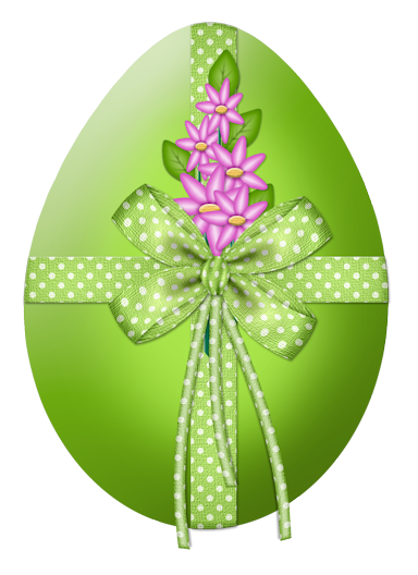 This png image - Easter Green Egg with Flower Decor PNG Clipart Picture, is available for free download