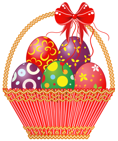 This png image - Easter Red Basket with Eggs PNG Clipart Picture, is available for free download