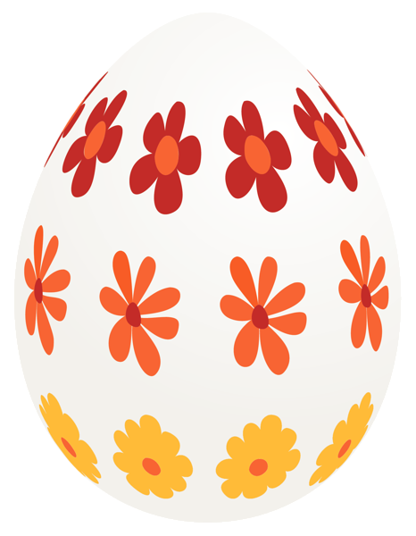This png image - Easter White Egg with Flowers PNG Picture, is available for free download