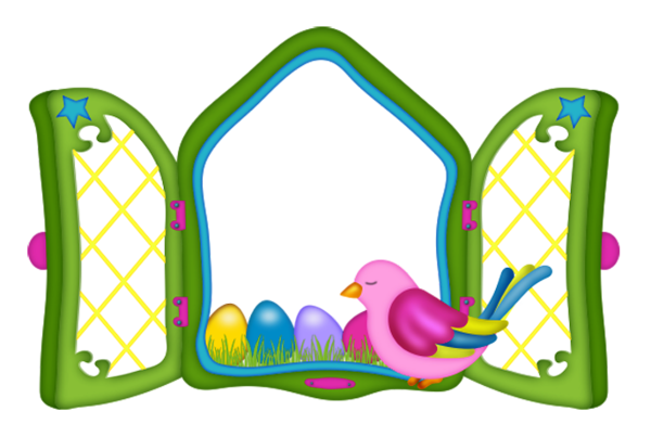 This png image - Easter Window with Eggs and Chicken PNG Clipart, is available for free download