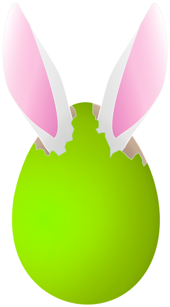 This png image - Green Easter Egg with Bunny Ears PNG Clipart Image, is available for free download