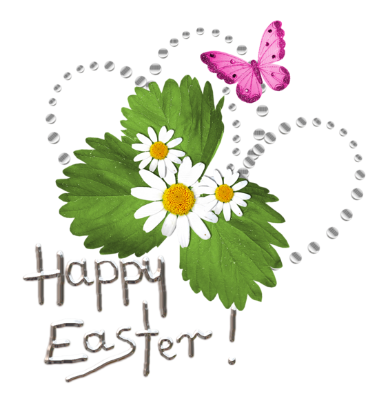 This png image - Happy Easter Transparent Text with Deco PNG Picture, is available for free download