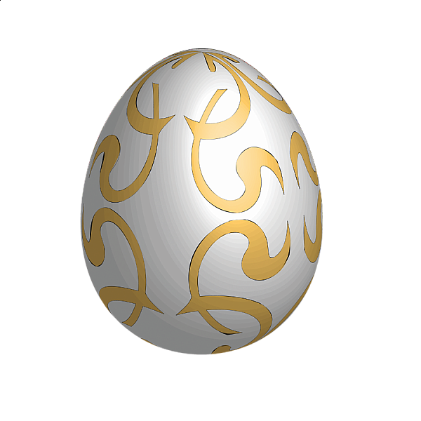 This png image - Large White Easter Egg With Gold Ornaments, is available for free download