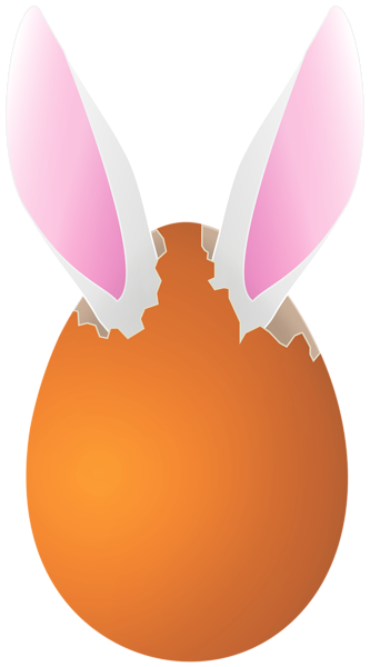 This png image - Orange Easter Egg with Bunny Ears PNG Clipart Image, is available for free download