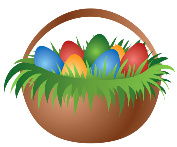 This png image - Painted Easter Basket with Easter Eggs PNG Picture, is available for free download