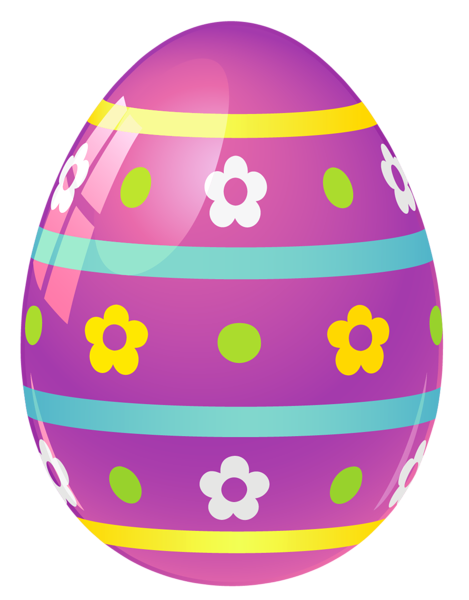 This png image - Purple Easter Egg with Flowers PNG Picture, is available for free download