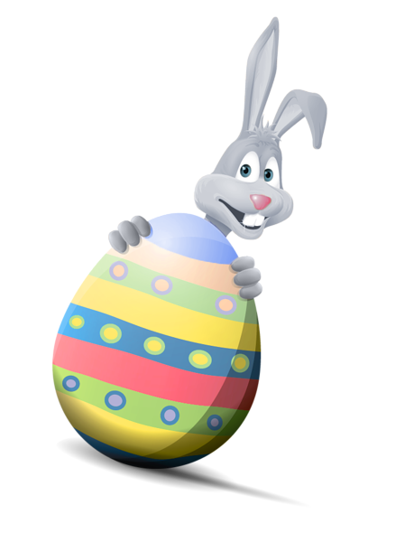This png image - Transparent Easter Bunny with Egg PNG Clipart Picture, is available for free download
