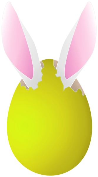 This png image - Yellow Easter Egg with Bunny Ears PNG Clipart Image, is available for free download