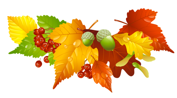 This png image - Autumn Leaves and Acorns Decor PNG Picture, is available for free download