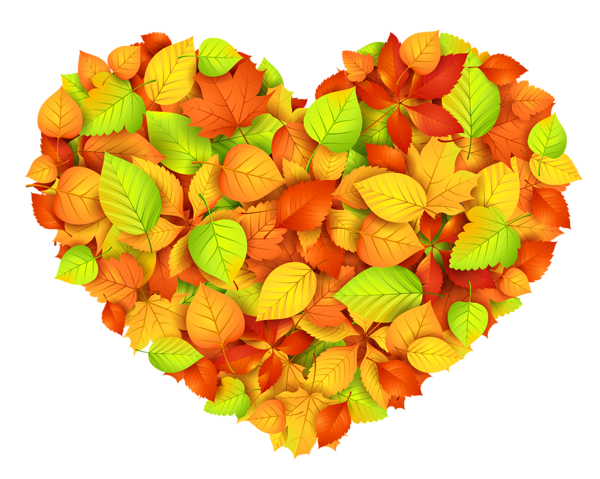 This png image - Heart of Autumn Leaves Decor Transparent Picture, is available for free download