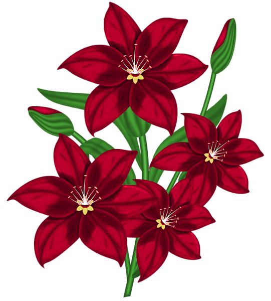 This png image - Nice Red PNG Flower Clipart, is available for free download