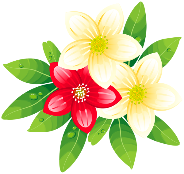 This png image - Red and Yellow Exotic Flowers PNG Clipart Image, is available for free download
