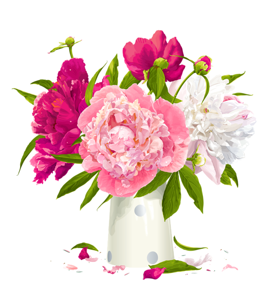 This png image - Vase with Peonies Clipart, is available for free download