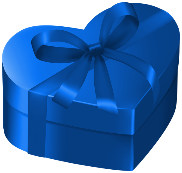 This png image - Blue Heart Gift Box PNG Clipart Image, is available for free download