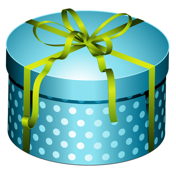 This png image - Blue Round Present Box with Bow PNG Clipart, is available for free download