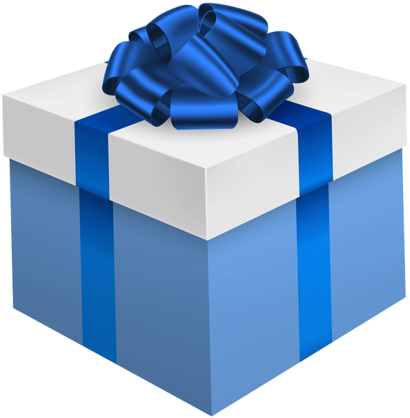 This png image - Gift Box Blue White PNG Clipart, is available for free download