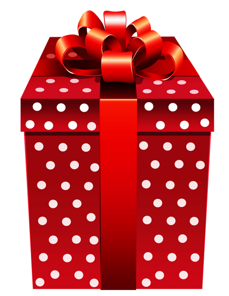 This png image - Red Dotted Present PNG Clipart, is available for free download