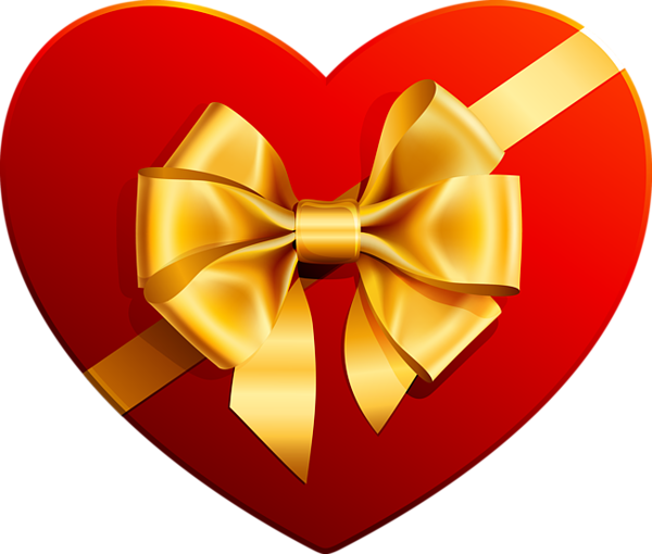 This png image - Transparent Heart with Gold Ribbon Clipart, is available for free download