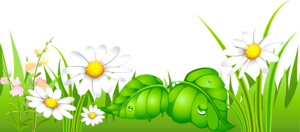 This png image - Grass with Daisies Ground Clipart, is available for free download