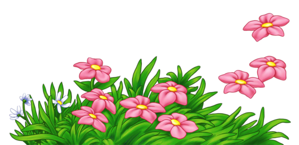 This png image - Grass with Pink Flowers PNG Clipart, is available for free download