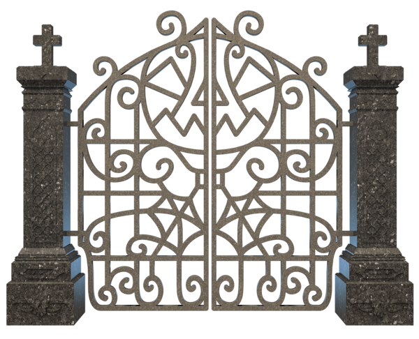 This png image - Halloween Graveyard Gate PNG Clipart Image, is available for free download