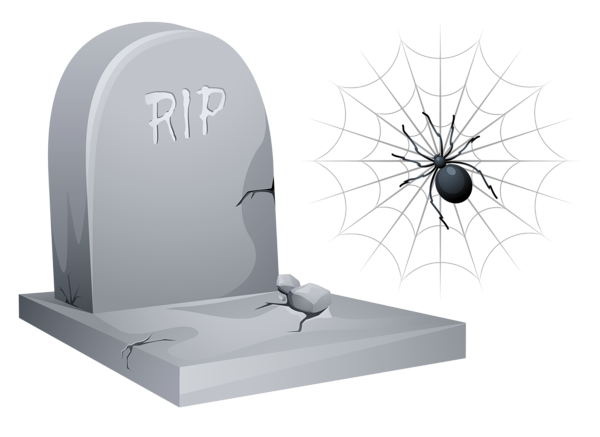 This png image - Halloween RIP Tombstone with Spider and Web Clipart, is available for free download