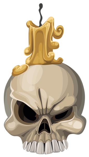This png image - Halloween Skull with Candle PNG Clipart Image, is available for free download