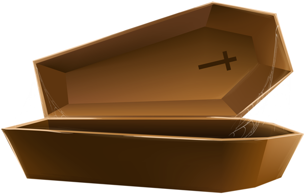 Open Coffin Brown Transparent PNG Clip Art Image